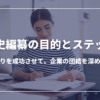 社史編纂の目的とステップ：社史作りを成功させて、企業の団結を深めよう！